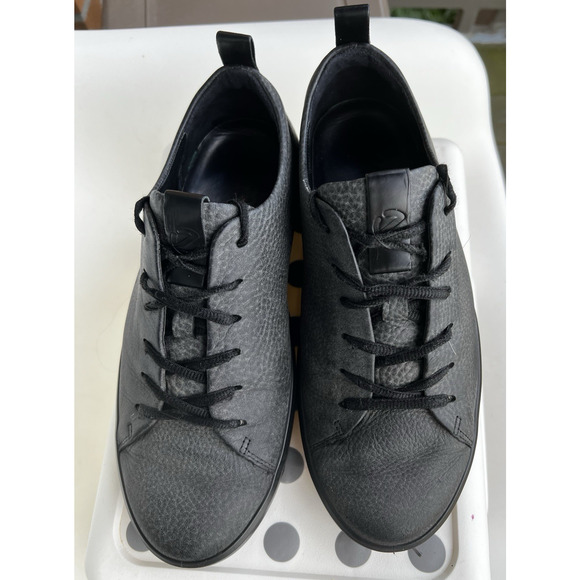 Men\'s ECCO Soft comfort Gray Leather textured lace up Sneakers Sz-42 US 8.75 main image 10